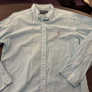 Ralph Lauren Classic Fit Gingham Check Button Down Shirt Mens